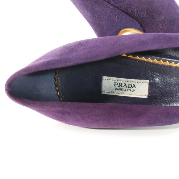 PRADA SHOES Womens 37 PURPLE Suede Pumps Heels Size 7 - Picture 6 of 10